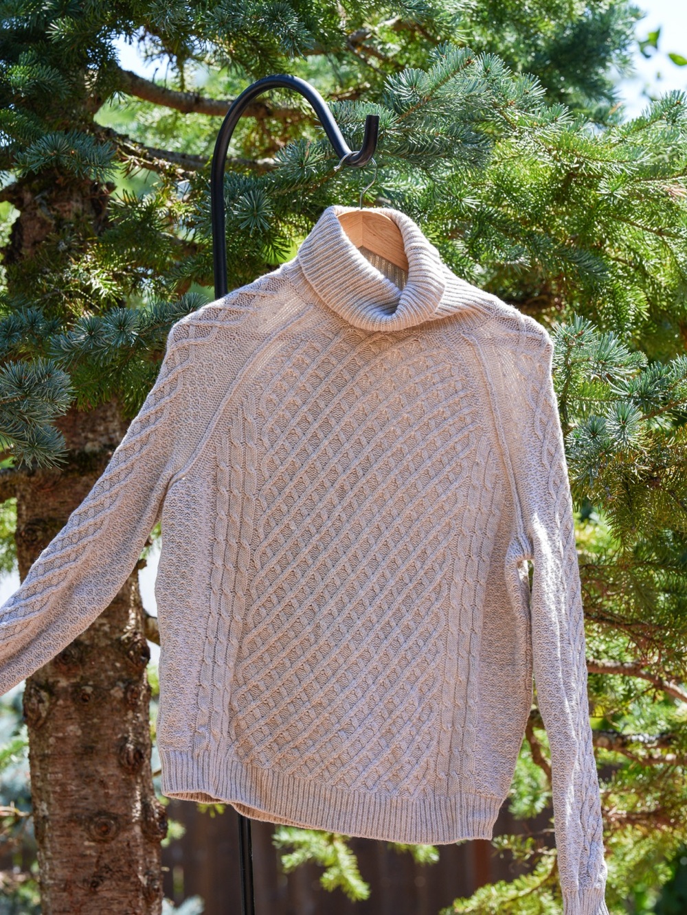 Vince Cable Knit Sweater Small Cream Wool Yak Luxury Chunky Knit